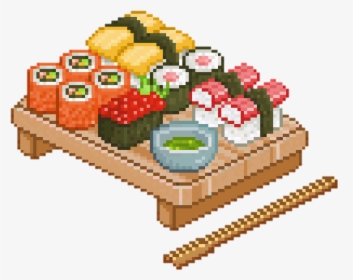 #sushi #pixel #food #cute #tumblr #png #yellow #red - Food Pixel, Transparent Png, Free Download