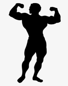 Man, Bodybuilding, Muscle, Bragger, Silhouette, Black - Muscle Man Clipart, HD Png Download, Free Download