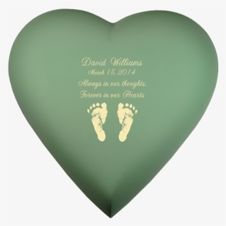 Brass Heart Sage Actual Hands Or Feet Prints Option - Urn, HD Png Download, Free Download