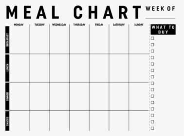 Clip Art Free Printable Meal Planner Template - Meal Plan Chart For The Week, HD Png Download, Free Download