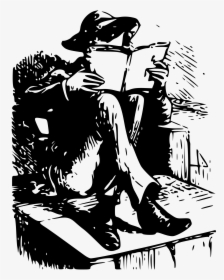 Boy Reading A Book Clip Arts - Vektor Orang, HD Png Download, Free Download