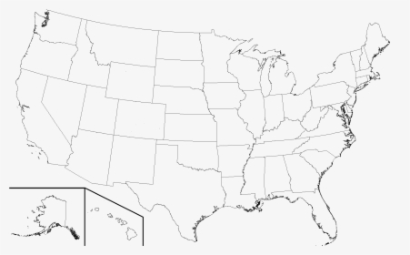 Us Map Png - Blank Map Of United States With State Boundaries, Transparent Png, Free Download