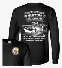 Uss Winston Churchill Ddg 81 T Shirts And Hoodies - Long-sleeved T-shirt, HD Png Download, Free Download