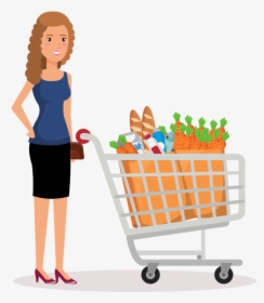 Shopping Lady In Supermarket Clipart Image For Free - Lady Shopping In Supermarket Clipart, HD Png Download, Free Download