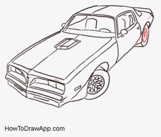 Pontiac Firebird Drawing Line Art Car Clip Art - Pontiac Firebird Trans Am Drawing, HD Png Download, Free Download
