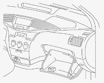 Inside Car Line Art , Png Download - Drawing Of Car Dashboard, Transparent Png, Free Download