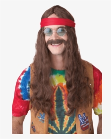 Hippie Man Wig - Hippie With Long Hair, HD Png Download, Free Download