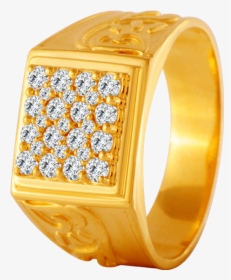 22kt Yellow Gold And American Diamond Ring For Men - Engagement Ring, HD Png Download, Free Download