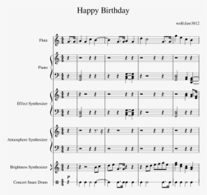 Happy Birthday Creation Sheet Music For Flute, Piano, - Sheet Music, HD Png Download, Free Download