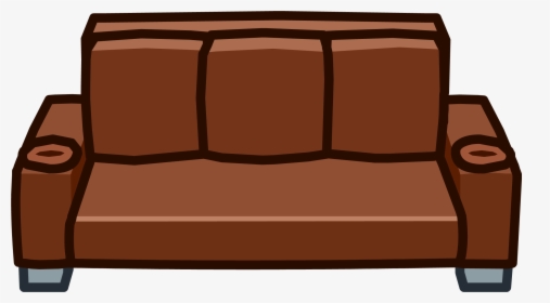 Couch Clipart Wooden Sofa - Brown Sofa Clip Art, HD Png Download, Free Download