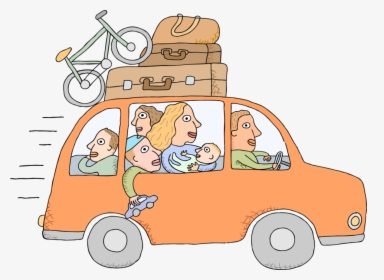 Transparent Vacation Png - Family Travelling In A Car Clipart, Png Download, Free Download