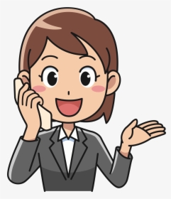 Office Man Clipart Png Download - Person On Phone Clipart, Transparent Png, Free Download