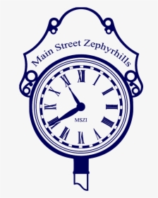 Main Street Clock Logo Transparent Background Blue - Wall Clock, HD Png Download, Free Download