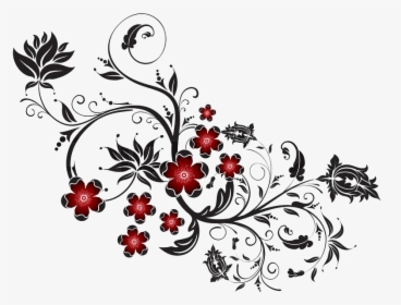 Abstract Flower Png Download Image - Black Flower Design Abstract, Transparent Png, Free Download