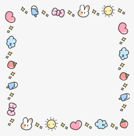 Kawaii Cute Adorable Bunny Pastel Love Heart Frame - Transparent Kawaii Frame Png, Png Download, Free Download