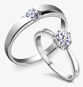 Diamond Jewellery Cubic Engagement Wedding Ring Zirconia - Wedding Ring Silver Png, Transparent Png, Free Download