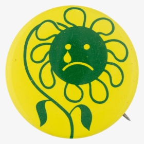 Sad Green Flower Smileys Button Museum - Circle, HD Png Download, Free Download