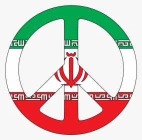 Scalable Vector Graphics Svg Iran Flag Peace Sign 2 - Iran Flag Peace Symbol, HD Png Download, Free Download