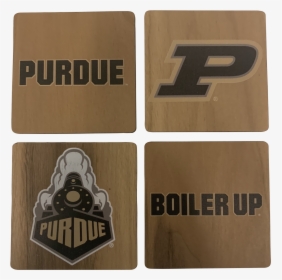Purdue University Walnut Coaster Set"  Class= - Emblem, HD Png Download, Free Download