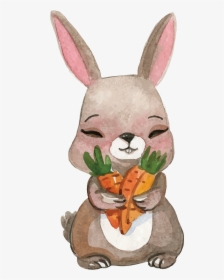 Watercolor Painting Illustration Small - Easter Bunny Watercolor Png, Transparent Png, Free Download