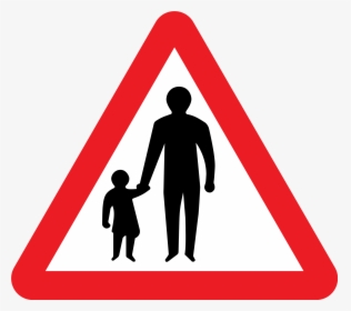 Road Sign Silhouette At - Pedestrians On The Road Sign, HD Png Download, Free Download