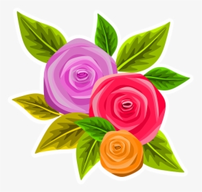 Illustration, Roses, Flowers, Floral, Stylized - Garden Roses, HD Png Download, Free Download