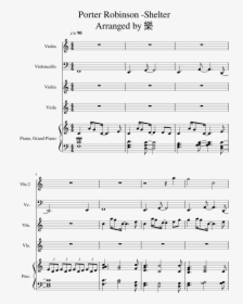 Porter Robinson- Shelter Strings Quartet With Piano - Porter Robinson Shelter Violin Sheet Music, HD Png Download, Free Download