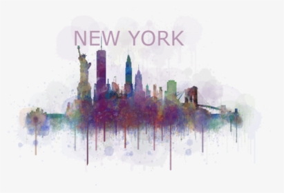 Rome York Street Augusta New York City Watercolor Painting - New York City Skyline Tee Shirt, HD Png Download, Free Download
