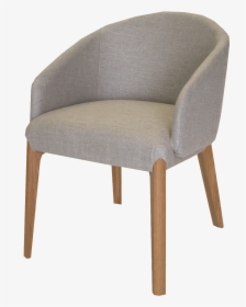 Grey Upholstered Tub Style Curved Back Chair With Light - Chair, HD Png Download, Free Download