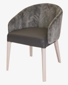 Grey Contrasting Upholstered Tub Style Curved Back - Chair, HD Png Download, Free Download