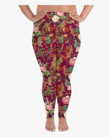 Magical Yogi Wear Deep Fuchsia Val Floral Print-plus - Leggings, HD Png Download, Free Download