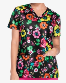 Dickies Eds Flower Festival Print Scrub Top - Active Shirt, HD Png Download, Free Download