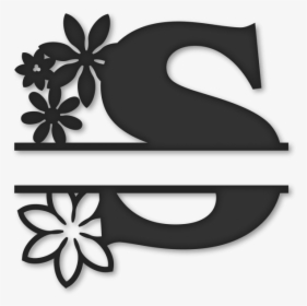 Flower Split Monogram S - Free Split Monogram Svg Letter S, HD Png Download, Free Download