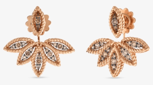 Roberto Coin 18k Rose Gold Brown Diamond Stud - Transparent Background Golden Earrings Png, Png Download, Free Download
