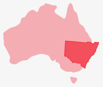 Infographic Of Australia Highlighting Nsw In Red - Australia Map, HD Png Download, Free Download