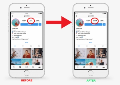 Instagram Before And After Followers, HD Png Download, Free Download