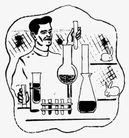 Lab Scientist Big Image - Drawing Of Science Laboratory, HD Png Download, Free Download