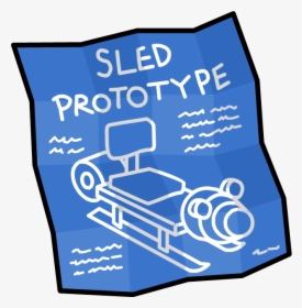 Image Sled Prototype Blueprints - Club Penguin Prototype, HD Png Download, Free Download