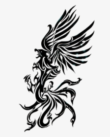 Phoenix Silhouette At Getdrawings - Transparent Phoenix Tattoo Png, Png Download, Free Download