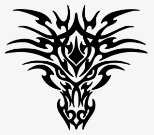 Tribal Dragon Face Tattoo, HD Png Download, Free Download