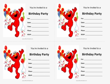 Elmo Birthday Invitations - Blank Elmo Birthday Invitations, HD Png Download, Free Download