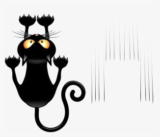 Black And Scratches Transparent Vector Gallery View - Black Cat Cartoon Png, Png Download, Free Download