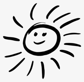 Smiling Sun Black And White Png - Smiling Sun Clipart Black And White, Transparent Png, Free Download