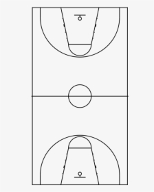 Clip Art Basketball Court Black And White - Transparent Basketball Court Outline, HD Png Download, Free Download