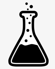 Beaker Clipart Laboratory Flasks Erlenmeyer Flask Computer - Erlenmeyer Flask Clipart Black And White, HD Png Download, Free Download