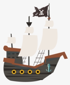 Piracy Ship Cartoon - Pirate Ship Transparent Background, HD Png Download, Free Download