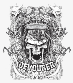 Grunge Vector T Shirt Design With Angry King - Cool In Black And White, HD Png Download, Free Download