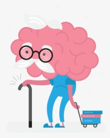 What Happens To Our Brain When We Present Slidecamp - Old Brain Cartoon Png, Transparent Png, Free Download