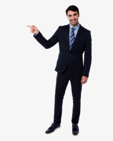 Standing Man Png - Man In Suit Pointing, Transparent Png, Free Download