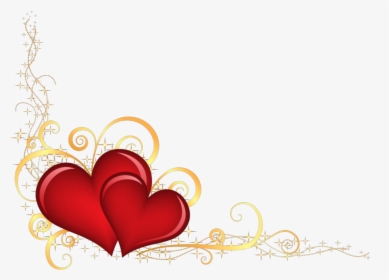 Hearts Border Png - Red And Gold Hearts, Transparent Png, Free Download